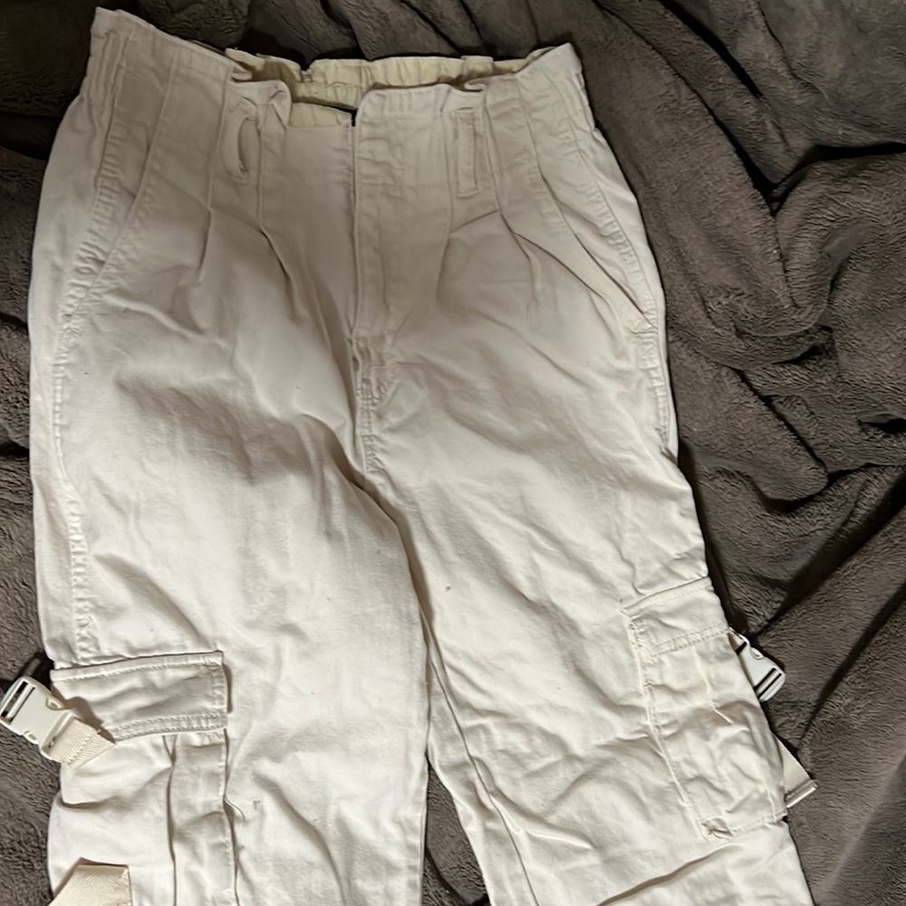 White cream color cargo joggers/pants